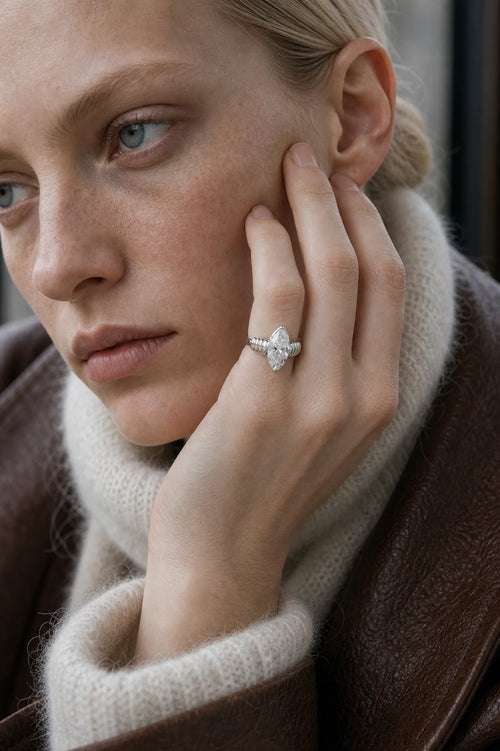 Marquise Ring - worn on female hand