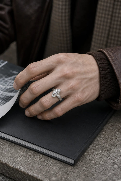 Marquise Ring - worn on male hand