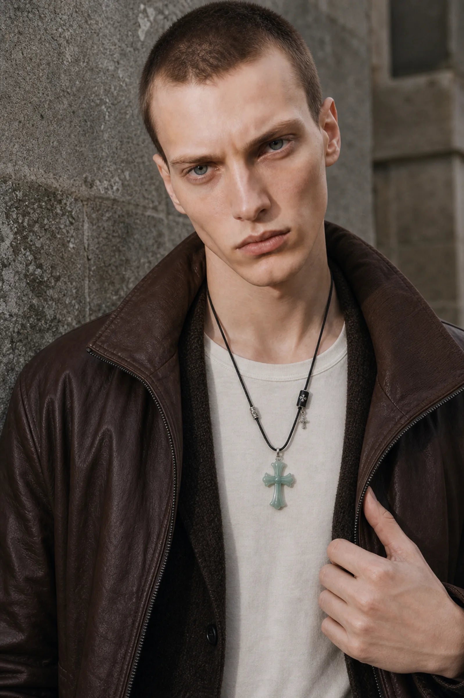 Cross Pendant - worn by male model