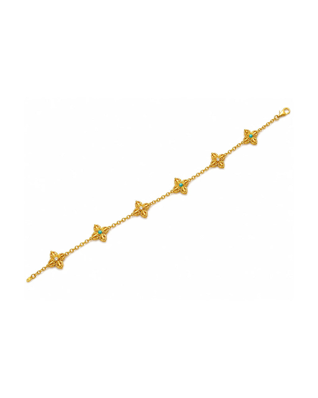 Vajra Bracelet — gold, full chain laid flat