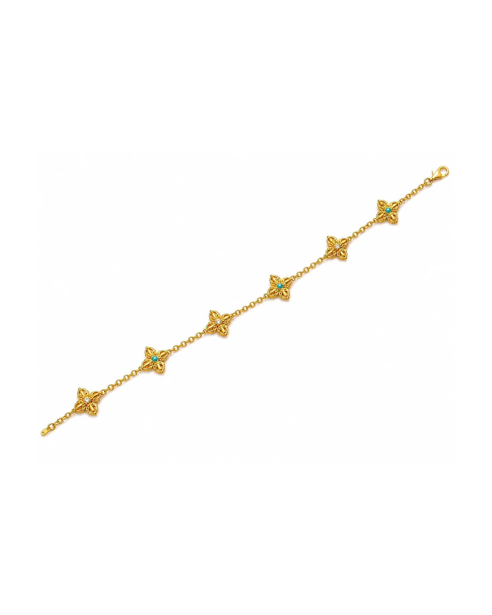 Vajra Bracelet — gold, full chain laid flat